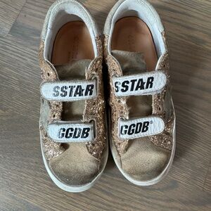 Golden Goose Kids' Tan and White Glitter Sneakers - size 10 Toddler
